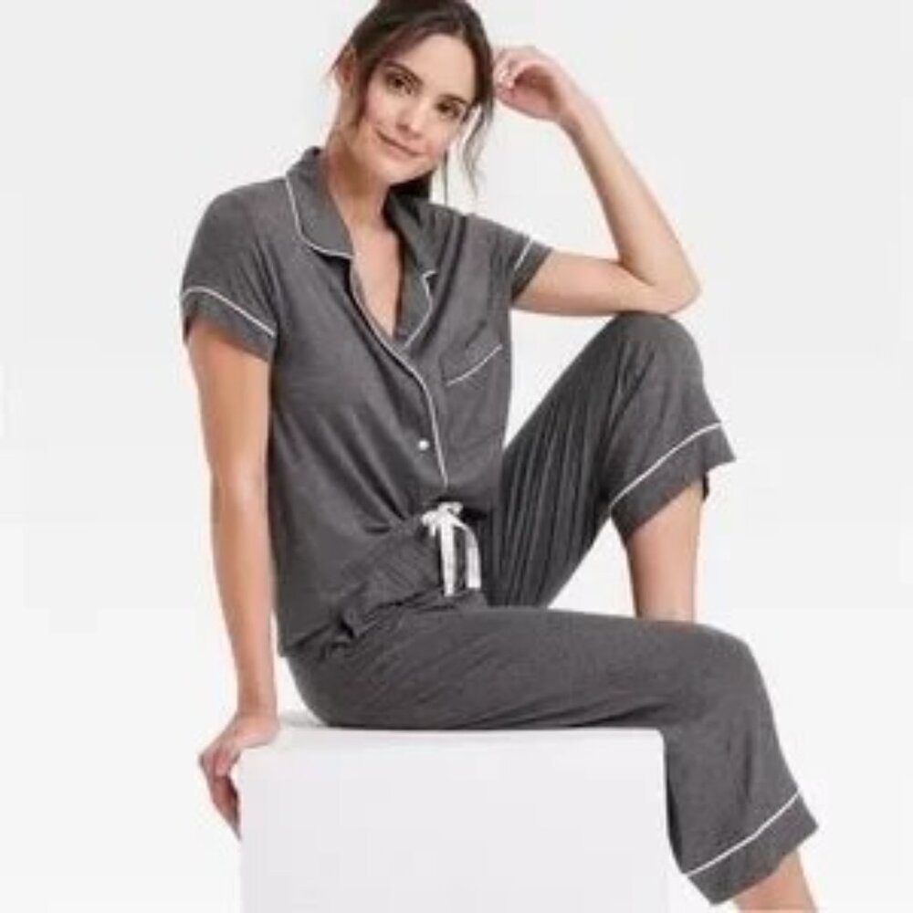 Target Stars Above Charcoal Grey Two Piece Pajama Set Size Small